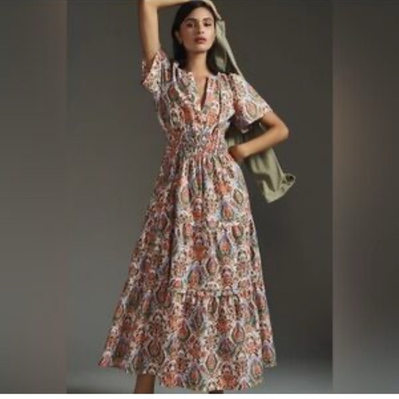 Anthropologie Floral Multicolor Maxi Dress Size S $130 - Picture 1 of 4